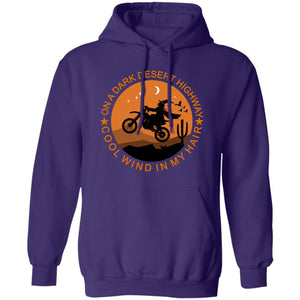 Halloween Moon Biker Witch Pullover Hoodie