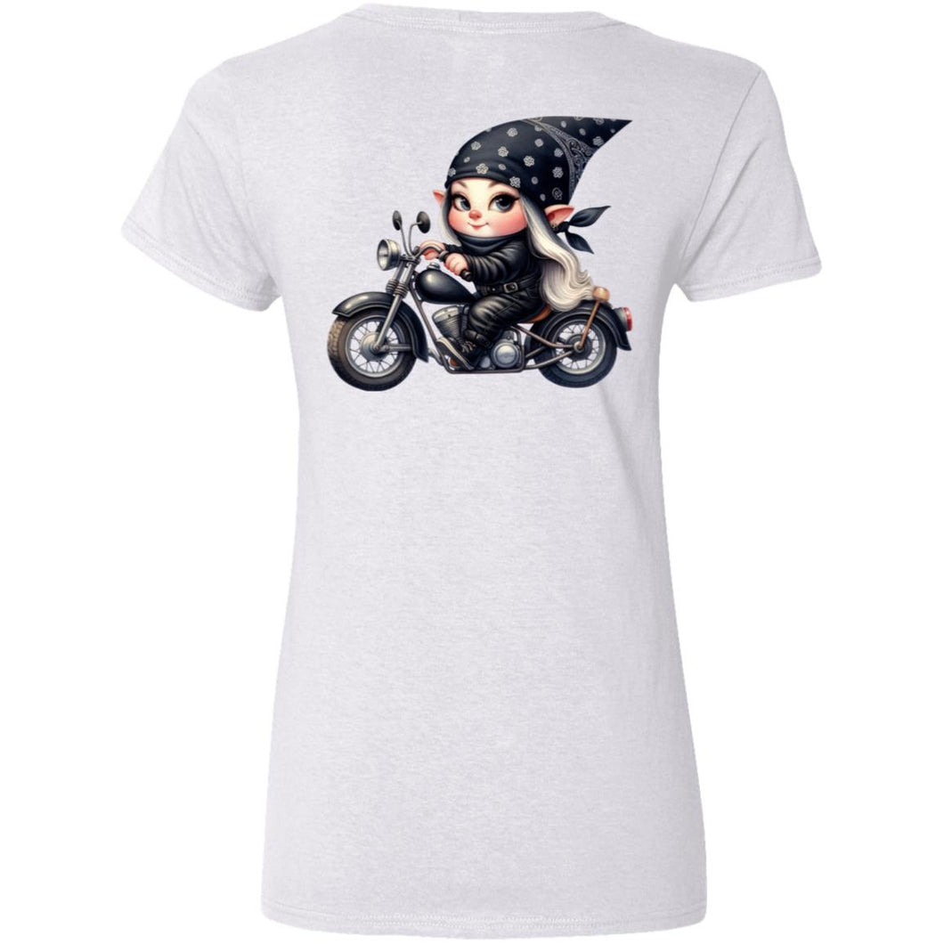 Blonde Biker Elf Girl - V-Neck