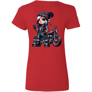 Elf Biker Girl V-Neck Tee