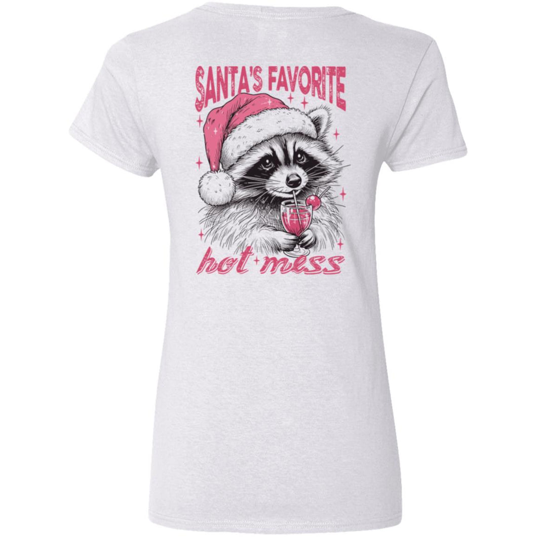 Santa's Favorte Hot Mess - V-Neck Tee