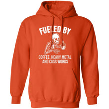 Load image into Gallery viewer, &quot;Fueled by Coffee, Heavy Metal &amp; Cuss Words&quot; Pullover Hoodie