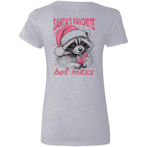 Santa's Favorte Hot Mess - V-Neck Tee