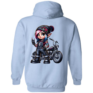 Elf Biker Girl Hoodie Hoodie