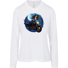 Load image into Gallery viewer, Biker Witch Halloween Women&#39;s Long Sleeve V-Neck Tee