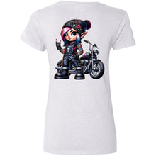 Load image into Gallery viewer, Elf Biker Girl V-Neck Tee