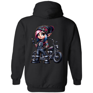 Elf Biker Girl Hoodie Hoodie