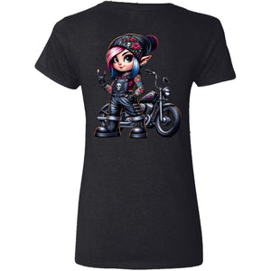 Elf Biker Girl V-Neck Tee