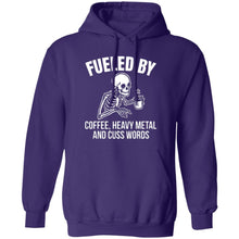 Load image into Gallery viewer, &quot;Fueled by Coffee, Heavy Metal &amp; Cuss Words&quot; Pullover Hoodie