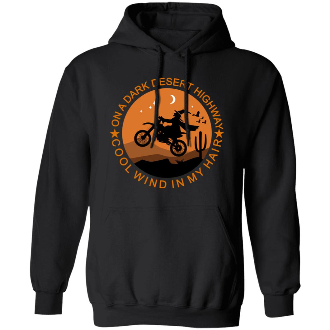 Halloween Moon Biker Witch Pullover Hoodie