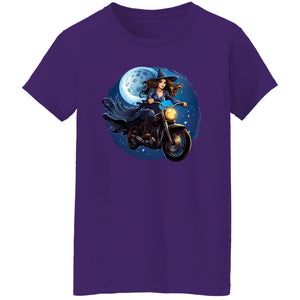 Biker Witch Halloween Tee