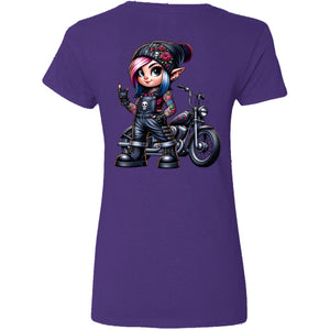 Elf Biker Girl V-Neck Tee