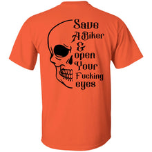 Load image into Gallery viewer, Biker VIP Club Safety Tee - Open Your Eyes!