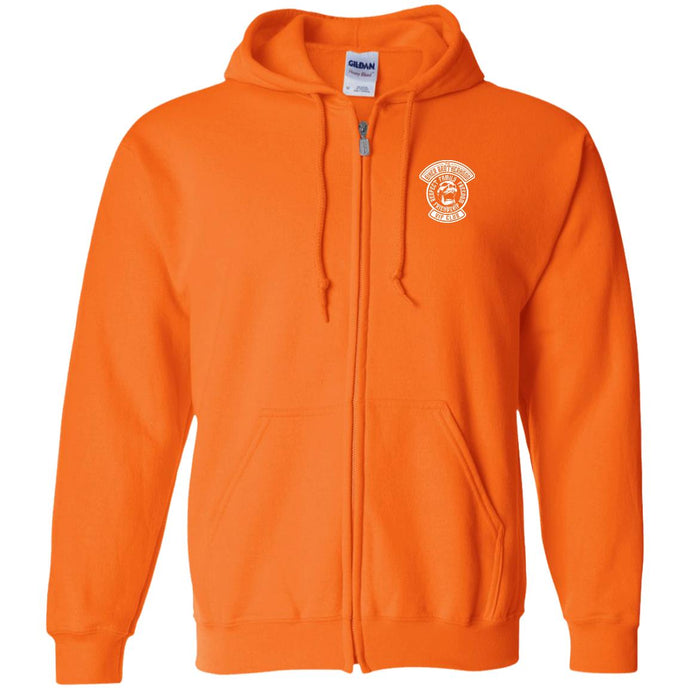 Biker Brotherhood VIP Club Zippered Hoodie Jacket- Safety Orange