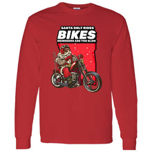 Load image into Gallery viewer, Santa Only Rides Bikes Long Sleeve Tee