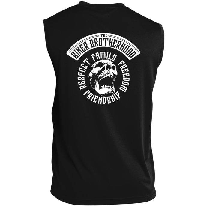 Biker Brotherhood Top Rocker Sleeveless Tee - Back Logo