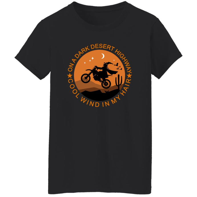 Dark Desert Highway Biker Witch Ladies Fit Tee