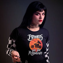 Load image into Gallery viewer, Brooms Are For Amateurs! Ladies&#39; Fit Halloween Tee